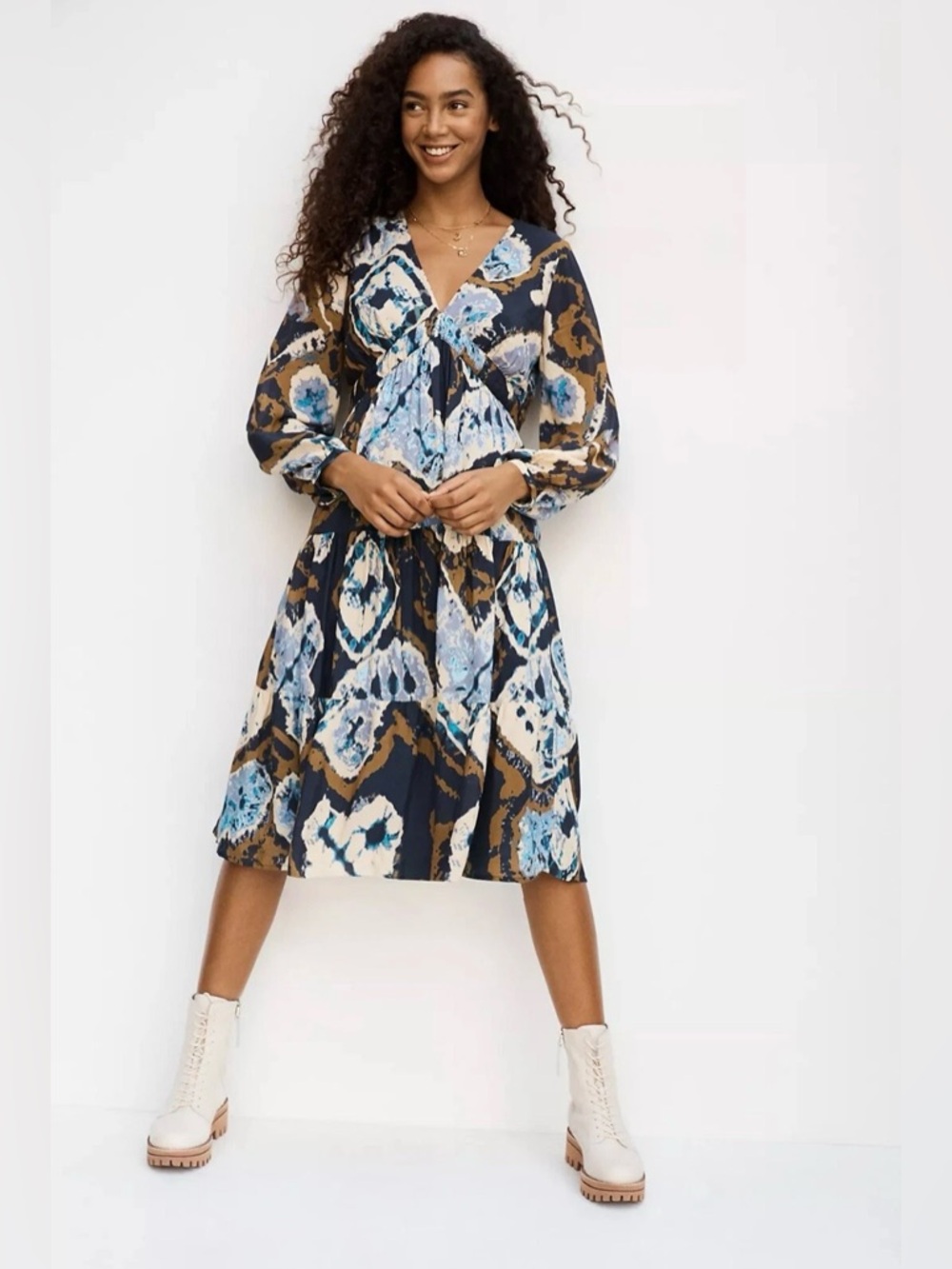 Anthropologie Othilia Arden Tie-Dye Midi Dress